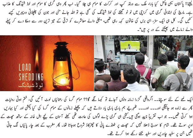 World Cup and Cricket Fever Ends - Urdu Article