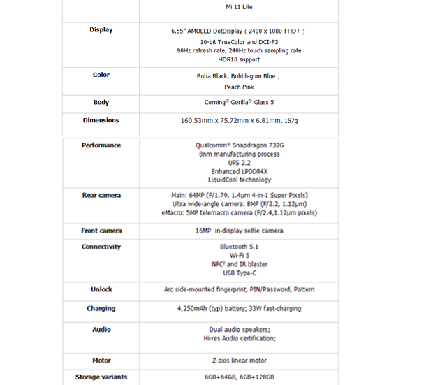 Xiaomi Launches Mi 11 Lite: Ultra-slim Smartphone Without ...