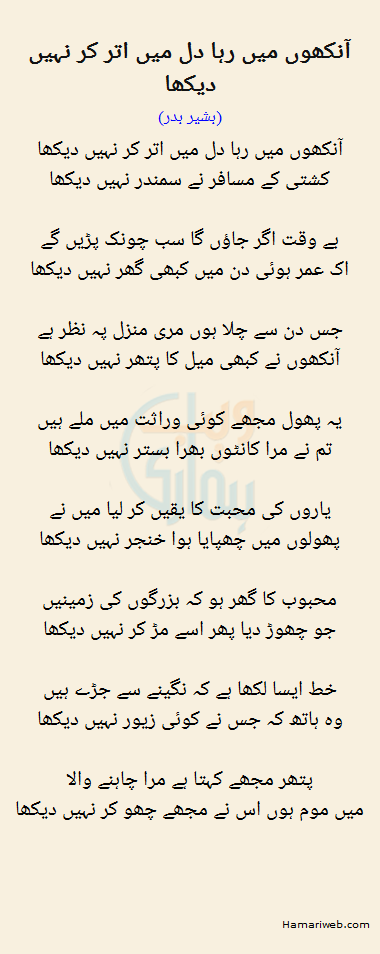 Aankhon Mein Raha Dil Mein Utar Kar Nahi Dekha