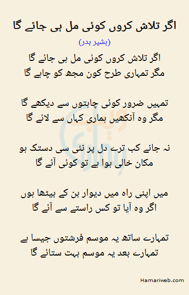 Agar Talaash Karoon Koi Mil Hi Jaye Ga