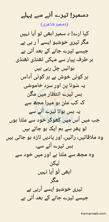 December Tairay Anay Se Pehlay