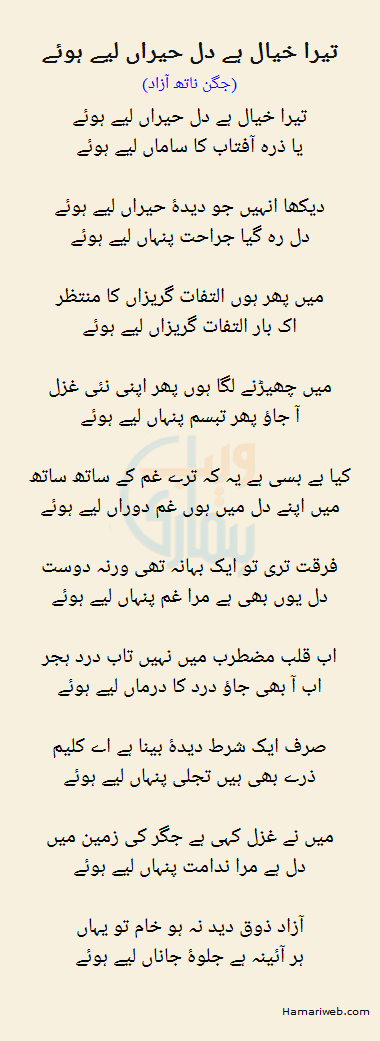 Tera Khayal Hai Dil Hairan Liye Hue