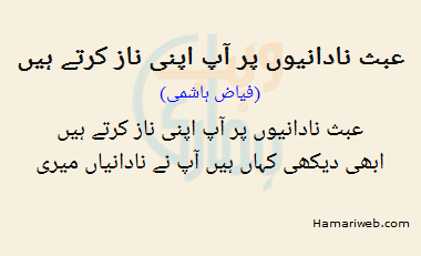 Abs Nadaniyon Par Aap Apni Naz Karte Hain