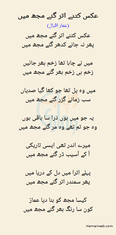 Aks Kitney Utar Gaye Mujh Mein