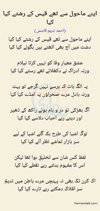 Apne Mahol Se The Qais Ke Rishte Kya Kya