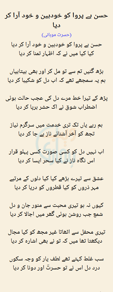 Husn Be Parwa Ko Khodbeen O Khud Aara Kar Diya