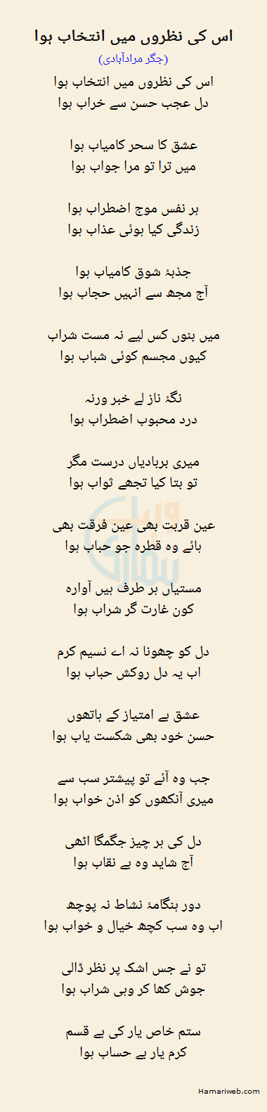 Is Ki Nazron Mein Intikhab Hua