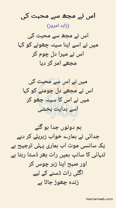 Is Ne Mujh Se Mohabbat Ki