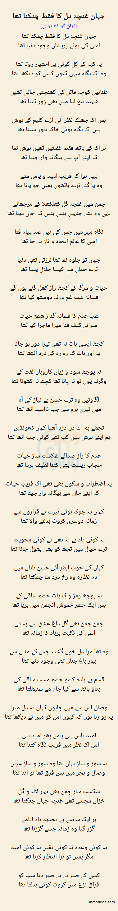 Jahan Ghuncha Dil Ka Faqat Chatakna Tha