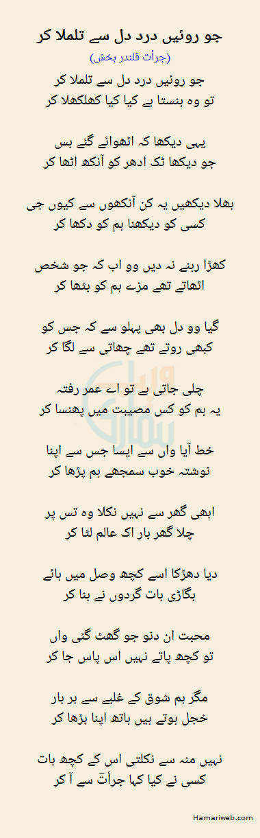 Jo Roen Dard E Dil Se Tilmila Kar