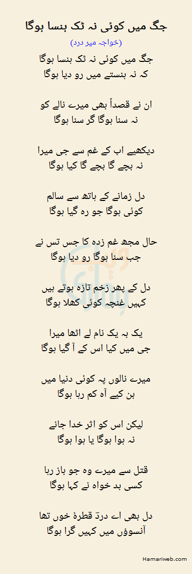 Jug Mein Koi Na Tik Hansa Hoga