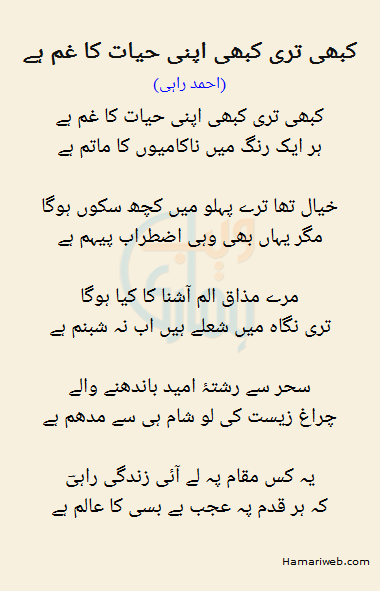 Kabhi Teri Kabhi Apni Hayat Ka Gham Hai