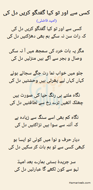 Kisi Se Aur To Kya Guftugu Karen Dil Ki