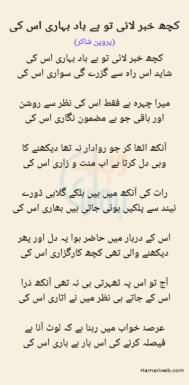 Kuch Khabar Layi To Hai Bad Bahari Is Ki