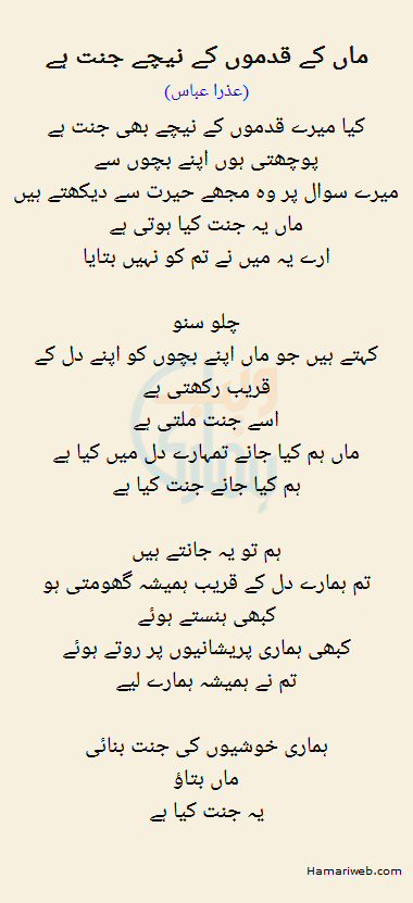 Maa Ke Kadmo Ke Niche Jannat Hai