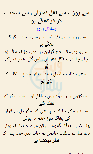 Sai Roze Sai Nafl Namazan Sai Sajde Kar Thakke Hu