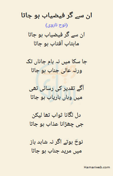 Un Se Gar Faizyab Ho Jata