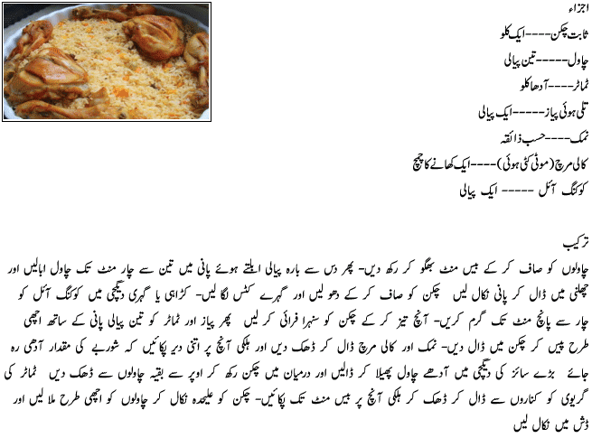 Afghani Biryani – Recipes in Urdu & English